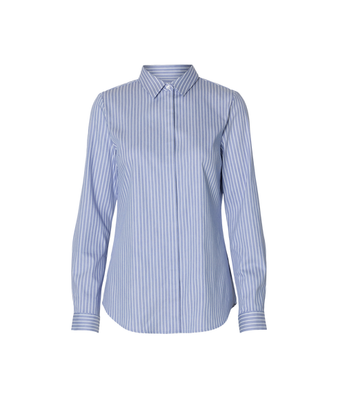 Romie Ls Striped Fitted Shirt - Blue