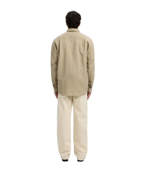 Regclay Linenblend Ls Shirt Cla - Grey