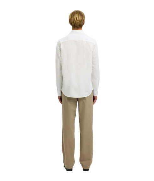 Regclay Linenblend Ls Shirt Cla - White