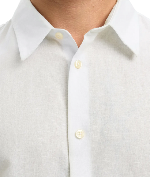 Regclay Linenblend Ls Shirt Cla - White