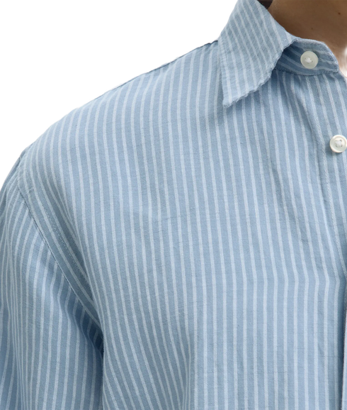 Regclay Linenblend Ls Shirt Cla - Blue