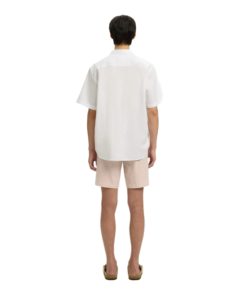 Regclay Linenblend Ss Shirt Cla - White