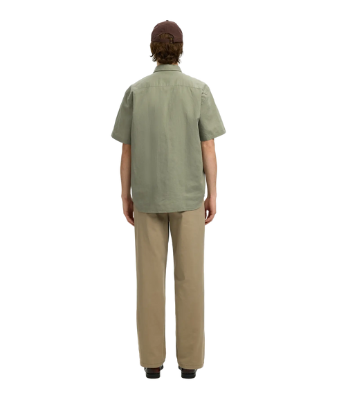 Regclay Linenblend Ss Shirt Cla - Grey