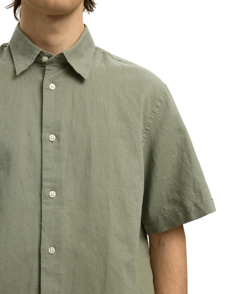 Regclay Linenblend Ss Shirt Cla - Grey