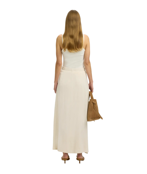 Viva Hw Ankle Linen Blend Skirt - Grey