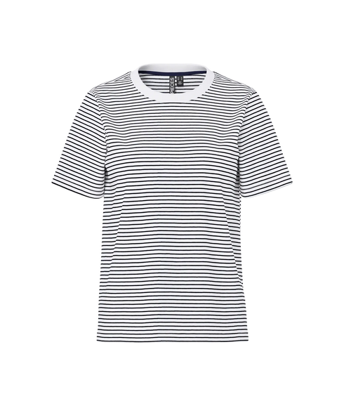 Ria Ss Tee Stripes Jrs Bc - White