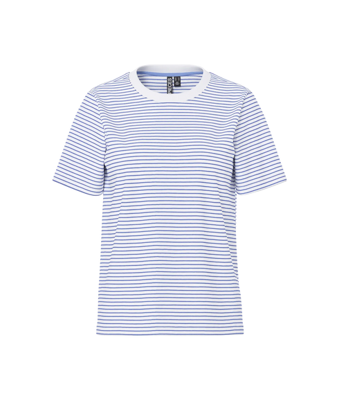 Ria Ss Tee Stripes Jrs Bc - White