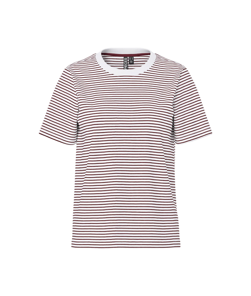 Ria Ss Tee Stripes Jrs Bc - White