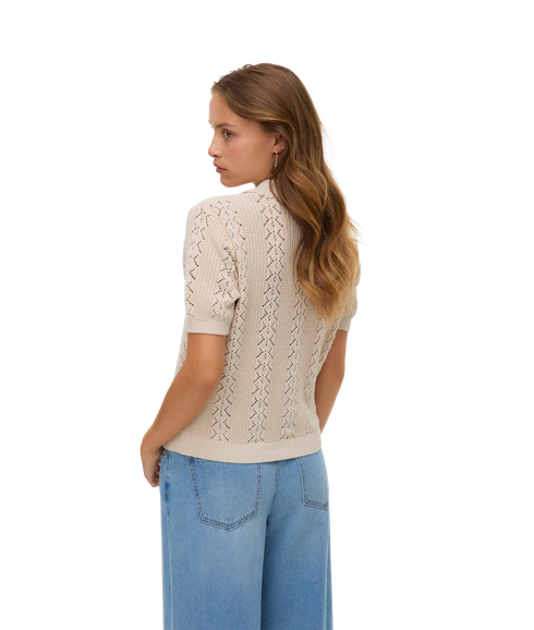Daria Ss Poloneck Cardigan - Grey