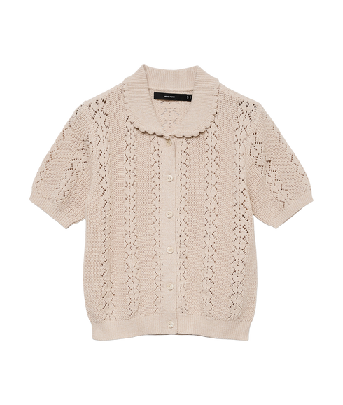 Daria Ss Poloneck Cardigan - Grey