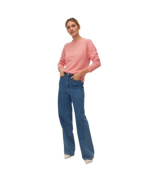 Doffy LS O-Neck Blouse - Red