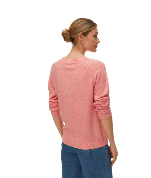 Doffy LS O-Neck Blouse - Red