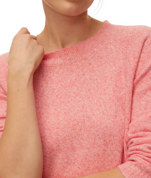 Doffy LS O-Neck Blouse - Red