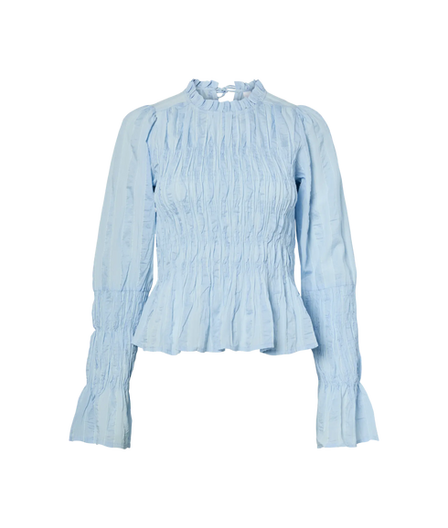 Rava Ls Smock Top S. - Blue