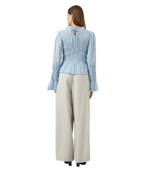 Rava Ls Smock Top S. - Blue