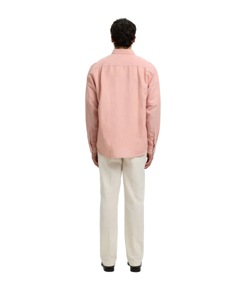 Regclay Linenblend Ls Shirt Cla - Pink