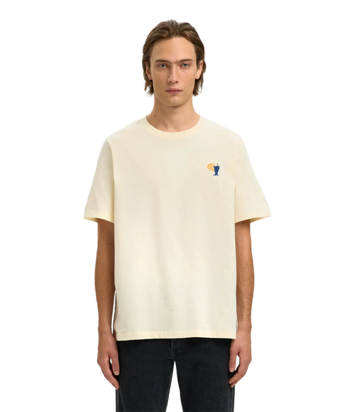Reg-Salz Emb Ss O-Neck Tee - Egret Juice
