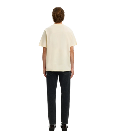 Reg-Salz Emb Ss O-Neck Tee - Egret Juice