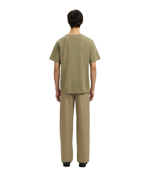 Reg-Salz Emb Ss O-Neck Tee - Vetiver Fish