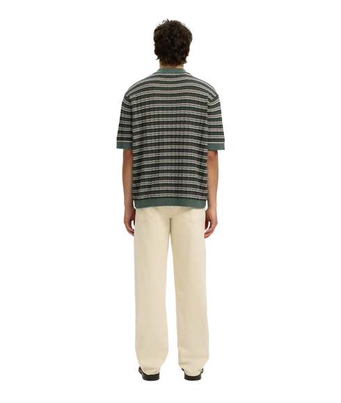 Dane Ss Knit Color Structure Polo - Green