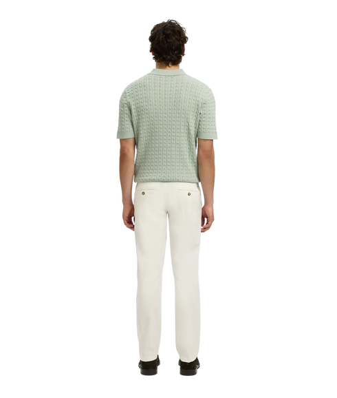 Mattis Ss Knit New Cable Polo - Turquoise