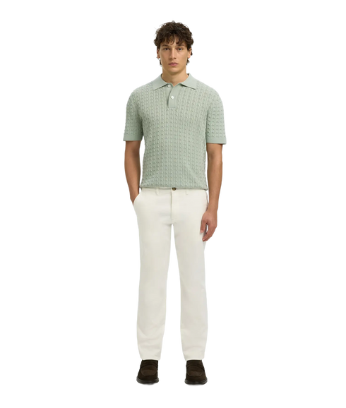 Mattis Ss Knit New Cable Polo - Turquoise