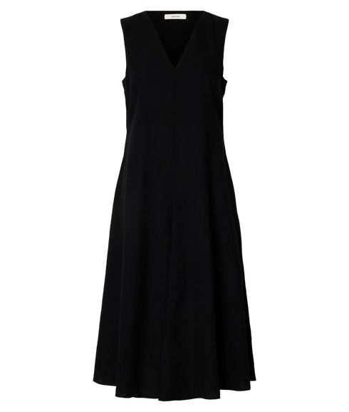 Luisa Regular Sl Linen Blend Dress B - Black
