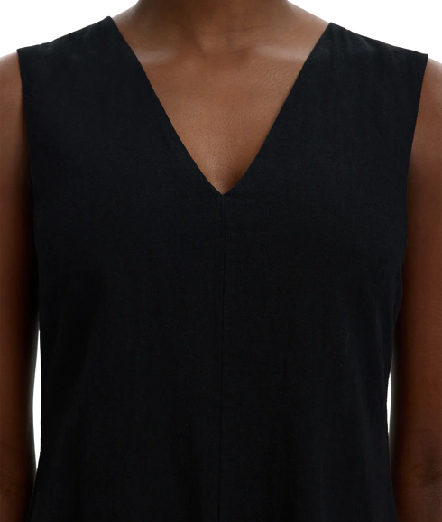 Luisa Regular Sl Linen Blend Dress B - Black