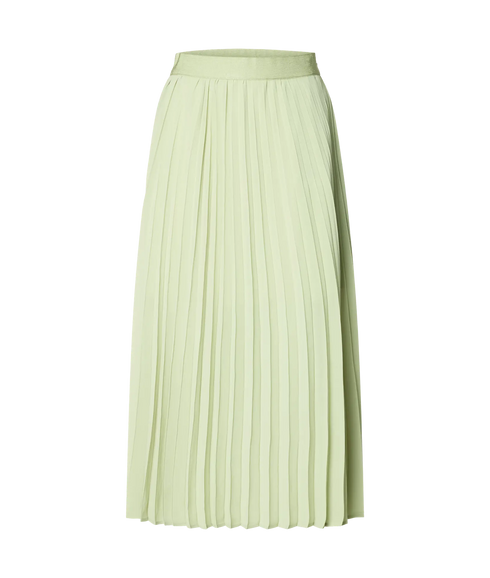 Millie Hw Ankle Plisse Skirt B - Green