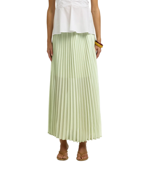 Millie Hw Ankle Plisse Skirt B - Green