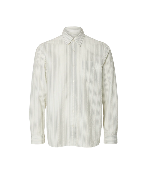 Regfreddie Mix Seersucker Ls Shirt - White