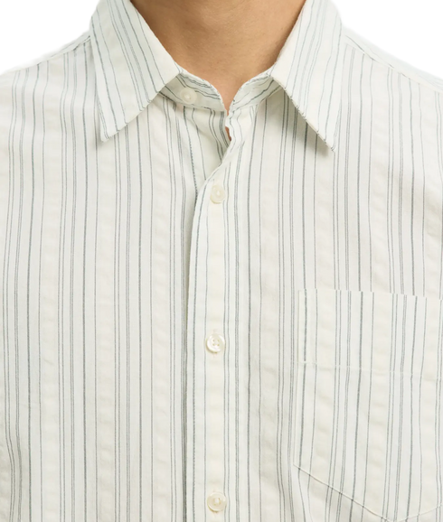 Regfreddie Mix Seersucker Ls Shirt - White