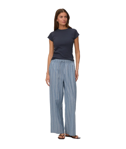 Elena Hw Stripe Pant Wvn - Blue