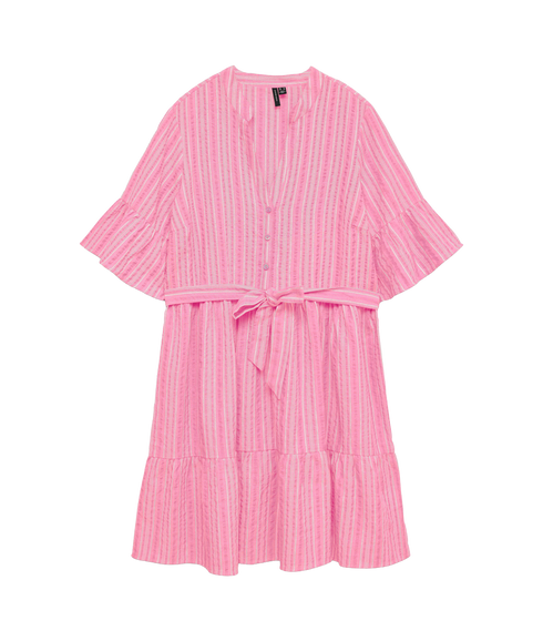 Elena 2/4 Short Dress Wvn - Red