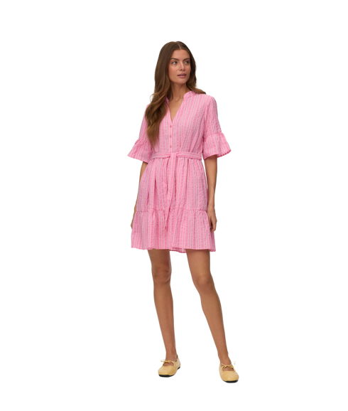 Elena 2/4 Short Dress Wvn - Red