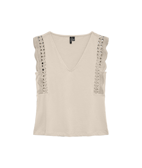 Gabby Sl V-Neck Top Jrs Ga - Grey