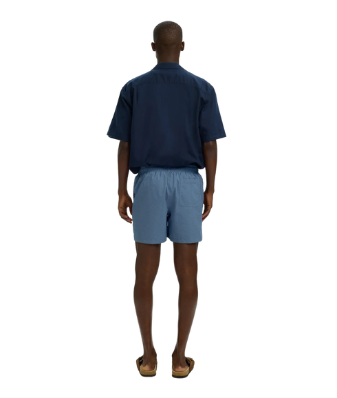 Cooper-Seersucker Swimshorts - Blue