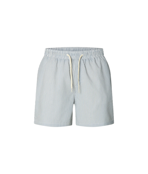 Cooper-Seersucker Swimshorts - Grey