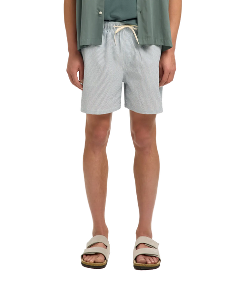 Cooper-Seersucker Swimshorts - Grey