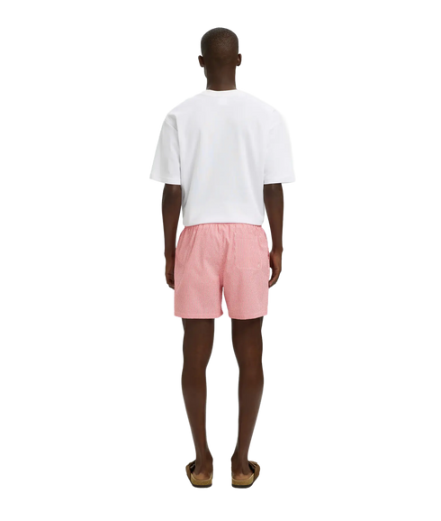 Cooper-Seersucker Swimshorts - Red