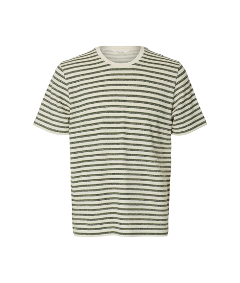 Kevin Stripe Ss O-Neck Tee - White