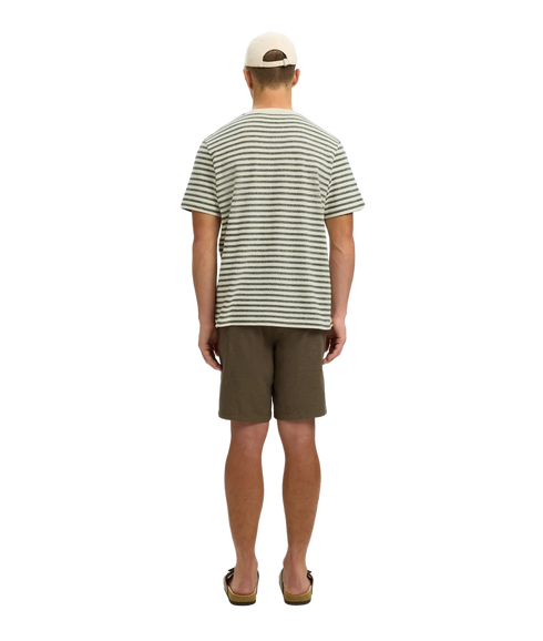 Kevin Stripe Ss O-Neck Tee - White