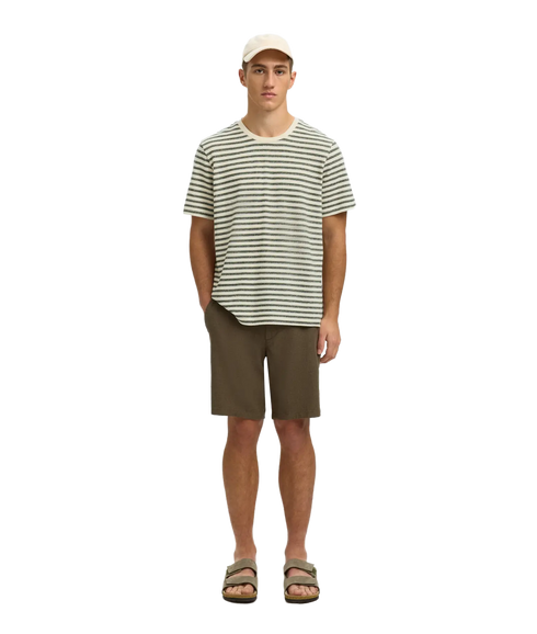 Kevin Stripe Ss O-Neck Tee - White