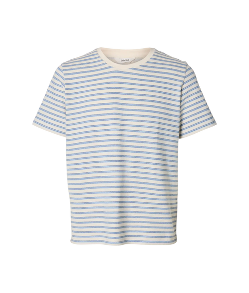Kevin Stripe Ss O-Neck Tee - White
