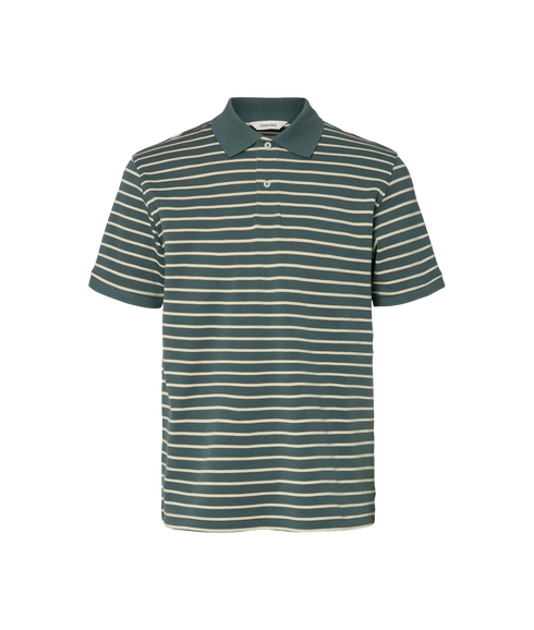 Dean Stripe Ss Polo - Green
