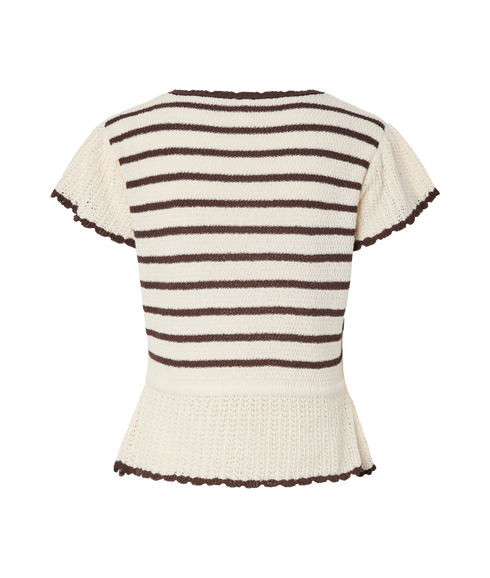 Annie Ss Knit Top S.-White