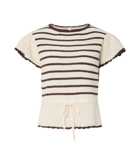 Annie Ss Knit Top S.-White