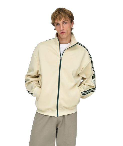 Riber Rlx Ls Zip Stripe Track Sweat - White