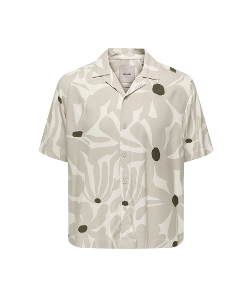 Dash Life Reg Aop Ss 001 Resort Shirt - Brown