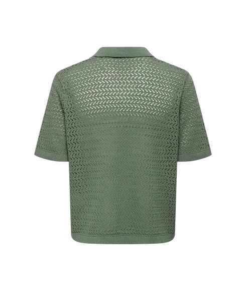 Nyle Life Reg 5 Ss Split Polo Knit - Green